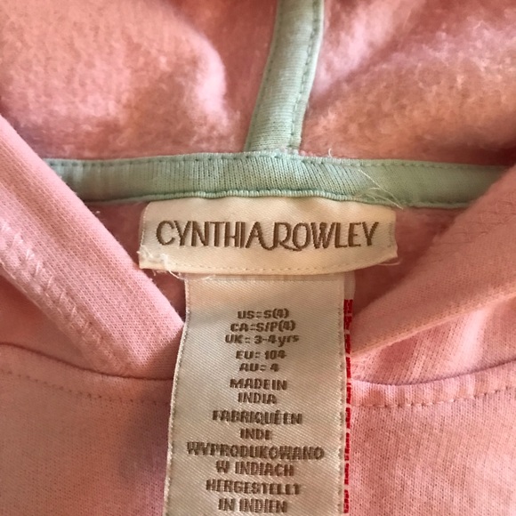 Girls Cynthia Rowley pink sweatshirt size s (4) - Picture 2 of 7